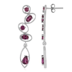 Rhodolith-Silberohrringe