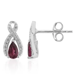 Rhodolith-Silberohrringe