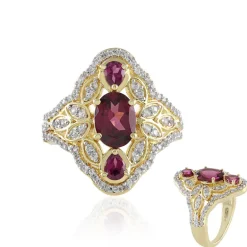 Rhodolith-Silberring