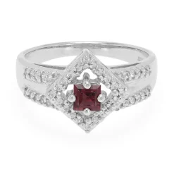 Rhodolith-Silberring