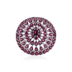 Rhodolith-Silberring