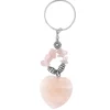 Rosenquarz-Messingschlüsselanhänger