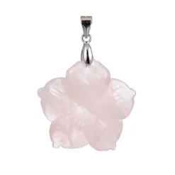 Rosenquarz-Silberanhänger