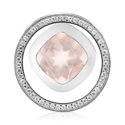 Rosenquarz-Silberanhänger