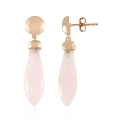 Rosenquarz-Silberohrringe