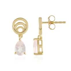 Rosenquarz-Silberohrringe