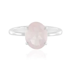 Rosenquarz-Silberring