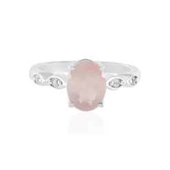 Rosenquarz-Silberring