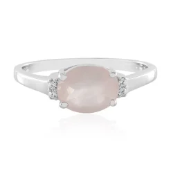 Rosenquarz-Silberring