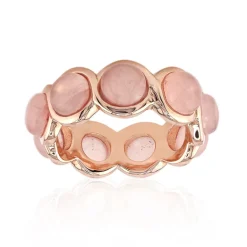 Rosenquarz-Silberring