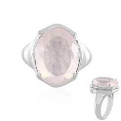 Rosenquarz-Silberring