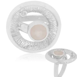 Rosenquarz-Silberring