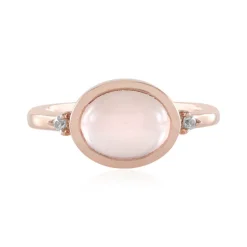 Rosenquarz-Silberring