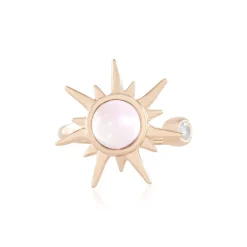 Rosenquarz-Silberring