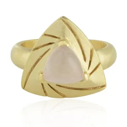 Rosenquarz-Silberring