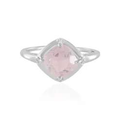 Rosenquarz-Silberring