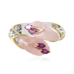 Rosenquarz-Silberring (Gems en Vogue)