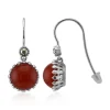 Roter Achat-Silberohrringe (Annette classic)