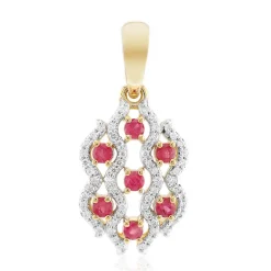 Roter Beryll-Goldanhänger