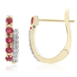 Roter Beryll-Goldohrringe