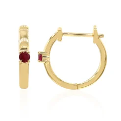 Roter Beryll-Goldohrringe