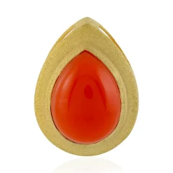 Roter Chalzedon-Silberanhänger