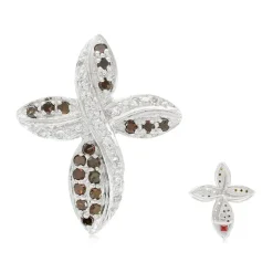 Roter Cognac-Diamant-Silberanhänger