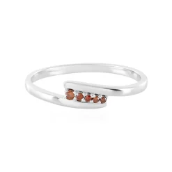 Roter I3 Brillant-Silberring