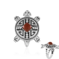 Roter Jaspis-Silberring (Desert Chic)