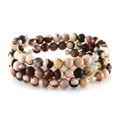 Roter Zebra-Jaspis-Stahlarmreif (Riya)