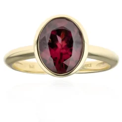 Roter Zirkon-Goldring (CUSTODANA)
