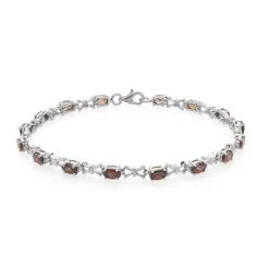 Roter Zirkon-Silberarmband