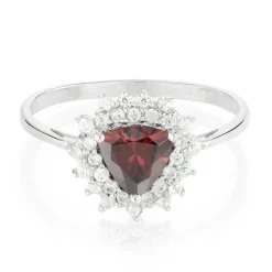 Roter Zirkon-Silberring