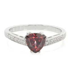 Roter Zirkon-Silberring