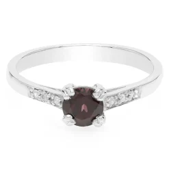 Roter Zirkon-Silberring