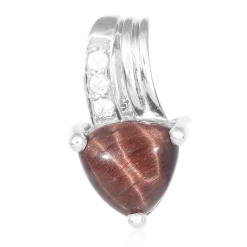 Rotes Tigerauge-Silberanhänger