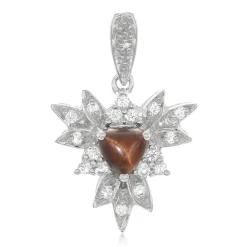 Rotes Tigerauge-Silberanhänger