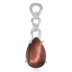 Rotes Tigerauge-Silberanhänger