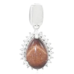 Rotes Tigerauge-Silberanhänger