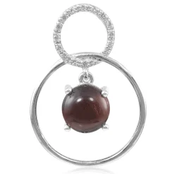 Rotes Tigerauge-Silberanhänger