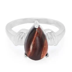 Rotes Tigerauge-Silberring