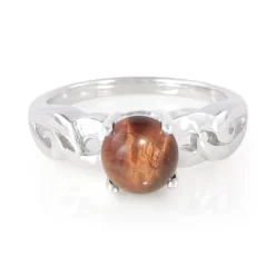 Rotes Tigerauge-Silberring