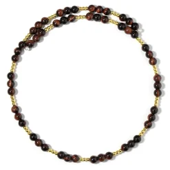 Rotes Tigerauge-Stahlhalsreif (Riya)