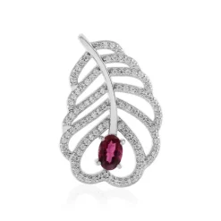 Rubellit-Silberanhänger