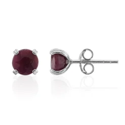 Rubin-Silberohrringe