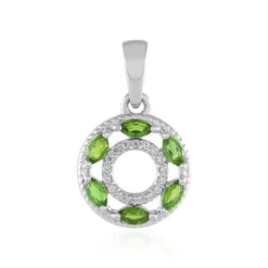 Russischer Diopsid-Silberanhänger