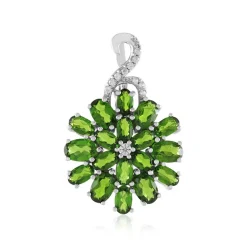 Russischer Diopsid-Silberanhänger