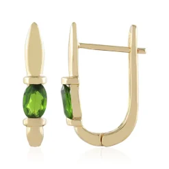 Russischer Diopsid-Silberohrringe