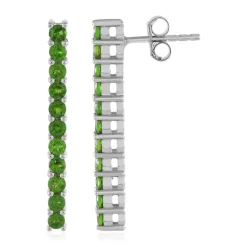 Russischer Diopsid-Silberohrringe