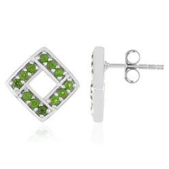 Russischer Diopsid-Silberohrringe